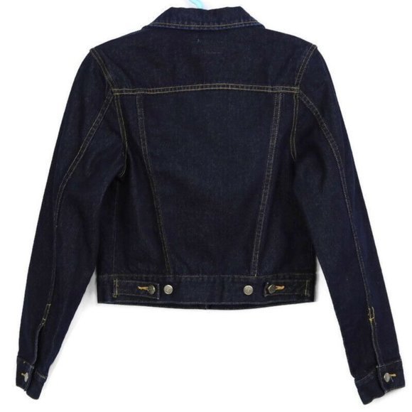 Angels Cropped Trucker Jean Jacket Coat Denim M‎ Medium - Picture 2 of 11